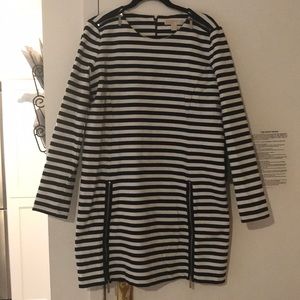 Michael Kors Long Sleeve Striped Dress
